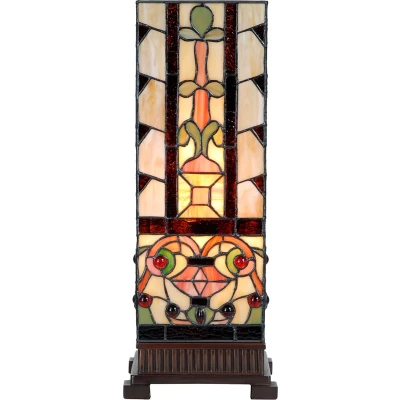Afbeelding van LumiLamp Tiffany Tafellamp 18x18x45 cm Beige Glas Bureaulamp
