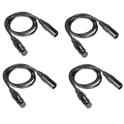 Afbeelding van Lange dmx kabel (DMX512), 3 polig, stekker naar bus (mannelijk vrouwelijk), voor podiumkoplampen, 1 m