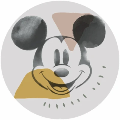 Afbeelding van Komar Fotobehang Mickey Abstract 125 x cm (breedte hoogte), rond en zelfklevend
