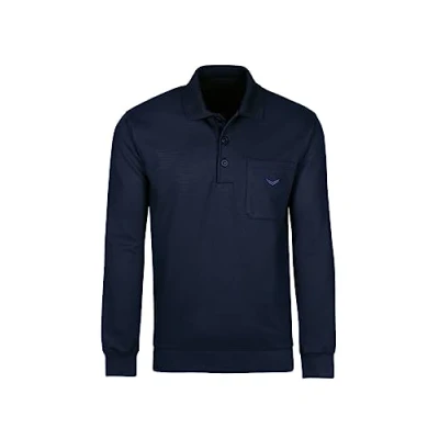Afbeelding van Trigema Sweatshirt Polo met lange mouwen in sweatkwaliteit