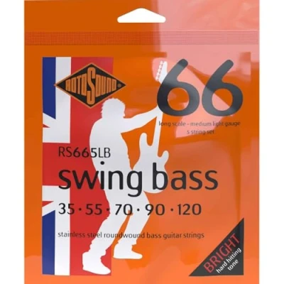 Afbeelding van Rotosound snaren voor elektrische bas SWING 66 Stainless SETS 5 RS665LB Medium Light 35 120