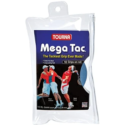Afbeelding van Unique Unisex&#039;s Mega Tac Blau Overgrip (Pack van 10) Blauw, One Size, Onesize