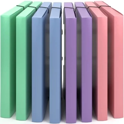 Afbeelding van Elastobox A4 8 stuks, Rugbreedte 2,5 cm, PP, Voor jongens, meisjes en kinderen Documentenbox, Map met elastiek Wind ACROPAQ