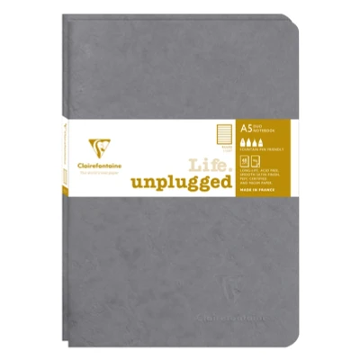 Afbeelding van Schrift Clairefontaine A5 lijn 48 vel 90gr 2 stuks grijs