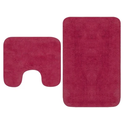 Afbeelding van Badmattenset stof fuchsia 2 delig