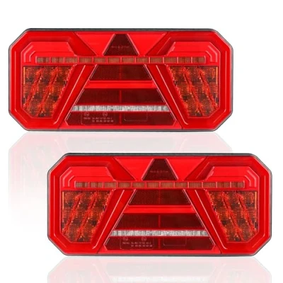 Afbeelding van AOHEWEI 2 Stuks Trailer Achterlichten 12V/24V Super Heldere Waterdichte Richtingaanwijzer Rem Staart Reverse Fog Reflector Lamp voor Vrachtwagen Caravan Van Tractor