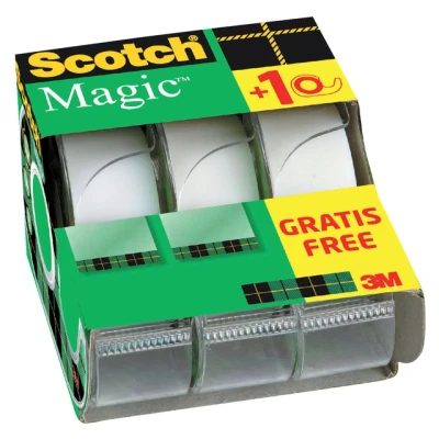 Afbeelding van Plakband Scotch Magic 810 19mmx7.5m onzichtbaar mat 2+1 gratis + afroller