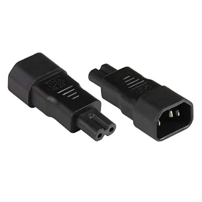 Afbeelding van Good Connections® Stroomadapter koude apparaatstekker C14 (recht) naar C7/Euro 8 bus (recht), UL netadapter/stekkeradapter/netvoedingsadapter ZWART