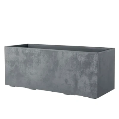 Afbeelding van Kreher XL plantenbak Millennium in verschillende formaten en kleuren. Geweldige natuursteenlook bruin, antraciet of grijs! Gemaakt van robuuste kunststof! (100 liter (rechthoekig) grijs