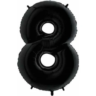 Afbeelding van Folie Ballon Cijfer 8 Zwart 101cm