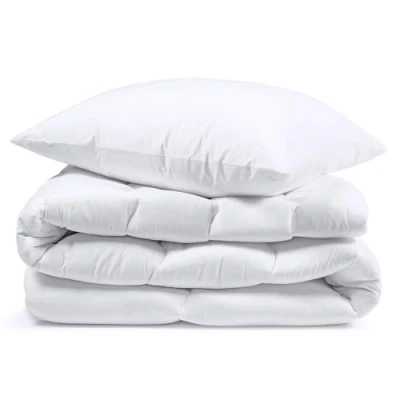 Afbeelding van dekbed zonder overtrek 135x200 cm all season Gewatteerd en Microvezel dekbedden naar bed wit warm licht Set: 135 x 200 met kussen 80 Tweede keuze