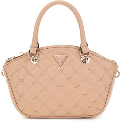 Afbeelding van GUESS Schoudertas Handtas Giully Mini Satchel Beige Lichtbruin