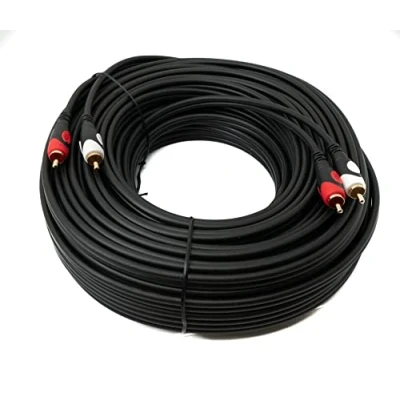 Afbeelding van System S Cinch 2 RCA kabel 30 m stekker naar stereo AV adapter in zwart
