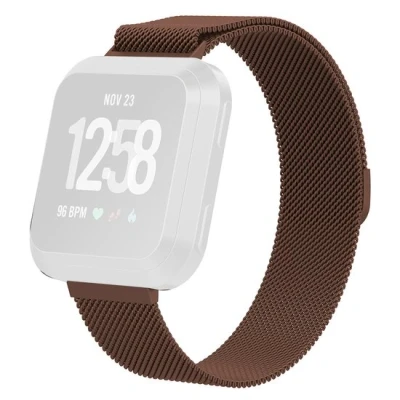 Afbeelding van Fitbit Versa 1 / 2 &amp; Lite milanese bandje Maat: Small Bruin