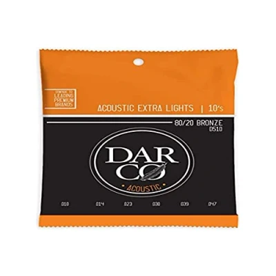 Afbeelding van Darco Acoustic D510 Extra Lights 80/20 Bronze 10 47 snarenset voor westerngitaar