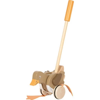 Afbeelding van small foot duw eend met beweegbare kop van hout, helpt kinderen leren lopen, voor vanaf 18 maanden, 12493