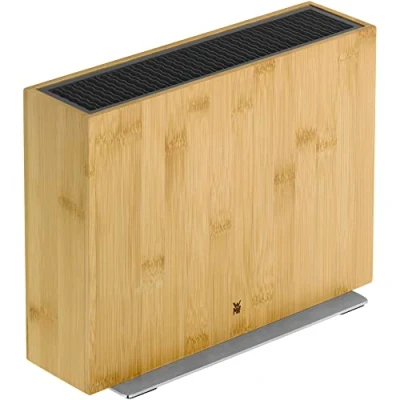 Afbeelding van WMF 1893874500 FlexTec compact bamboo messenblok leeg, max. 15 keukenmessen, vrije indeling van messen, optimale bescherming, ruimtebesparend ontwerp, duurzaam bamboe, hoogwaardige kwaliteit kunststof