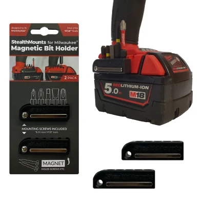 Afbeelding van StealthMounts BH MW18 BLK 2 Magnetische Bithouder Voor Machines Milwaukee M18 Zwart pack