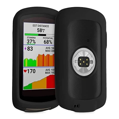 Afbeelding van kwmobile hoes geschikt voor Garmin Edge 1040 / Solar Siliconen beschermhoes fietsnavigatie zwart