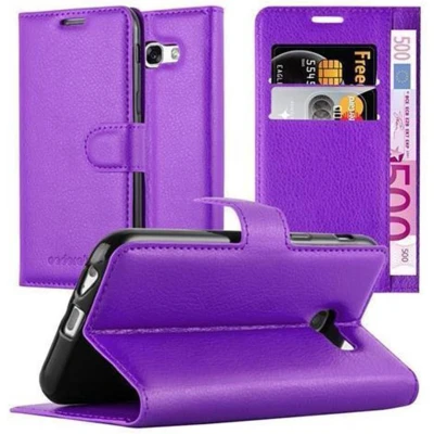 Afbeelding van Cadorabo Hoesje geschikt voor Samsung Galaxy A3 2017 in MANGAAN PAARS Beschermhoes met magnetische sluiting, standfunctie en kaartvakje Book Case Cover Etui