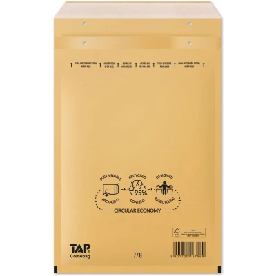 Afbeelding van Comebag luchtkussenenveloppen, ft 230 x 340 mm, met stripsluiting, bruin, doos van 100 stuks enveloppen