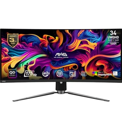Afbeelding van MSI MAG 341CQPDE QD OLED computer monitor 86,4 cm (34 ) 3440 x 1440 Pixels UltraWide Quad HD QDOLED