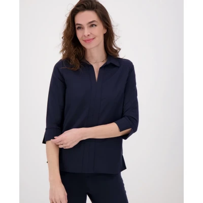 Afbeelding van JE M&#039;APPELLE LE TOP Collar Travel Blouse, Dames, Maat: Large, Blauw