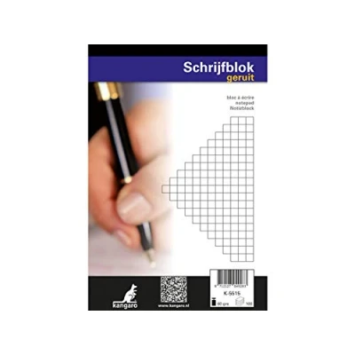 Afbeelding van Kladblok Kangaro A5 geruit 5mm 60grs 100 vellen. Pack van 5 stuks.