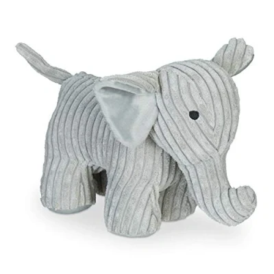 Afbeelding van Relaxdays deurstopper olifant, kinderkamer, los, vloer, met zand, binnen, deurstop dier, H: 22 cm, zacht, zwaar, grijs