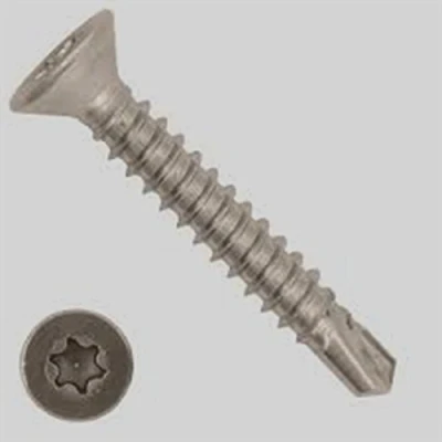 Afbeelding van 100 stuks boorschroeven 4,2 x 38 mm roestvrij staal A2 met verzonken kop zelftappend DIN 7504 O TX 20