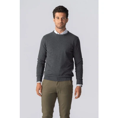 Afbeelding van Pullover Ronde Hals Houtskool Melange