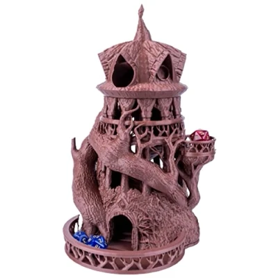 Afbeelding van Druïde dobbelstenen toren voor alle dobbelstenen. Perfecte roller kerkers en draken, tafelblad RPG, miniatuurspellen bordspellen, 3D Vikings