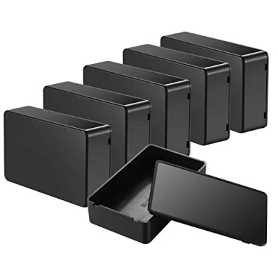 Afbeelding van 6 Pak Elektronische Projectdoos, Kunststof Behuizingskappen, Elektronica Behuizing, Zwart IP65/IP66 Verbinding /Verdelerdoos Elektrische Accessoire Box voor DIY 100x60x25 mm