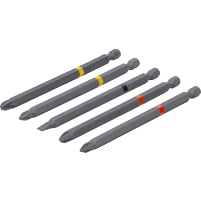 Afbeelding van BGS Bitset aandrijving buitenzeskant, 1/4 kruiskop PH, PZ, sleufkop lengte 110 mm 5 delig