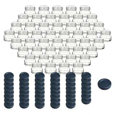 Afbeelding van gouveo To43, set van 48 inmaakpotten, 30 ml, mini voorraadpotten met draaisluiting