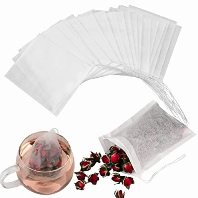 Afbeelding van NEPAK 100 stuks lege theezakjes, wegwerpzakjes voor theefilter, theezakjes losse thee (8 x 10 cm, wit)