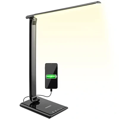 Afbeelding van Monzana LED Bureaulamp USB Laadfunctie Kleurwarmtes Instelbaar Dimbaar Zwart