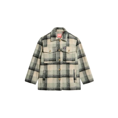 Afbeelding van Superdry Vrouwen Ongevoerd Heavyweight Overshirt Blauw Grootte: 36