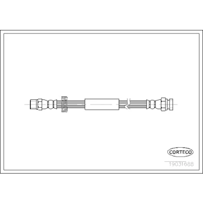 Afbeelding van CORTECO 19031688 Remslang Achteras 370mm FORD: Galaxy Mk1 (WGR) MPV 1.9 TDI, 2.0 i, 2.8 i V6, V6 4x4, 2.3 16V, 1995 2006