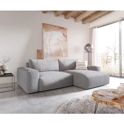 Afbeelding van Hoekbank Lanzo XL microvezel grijs 270x180 cm variabele rugleuning