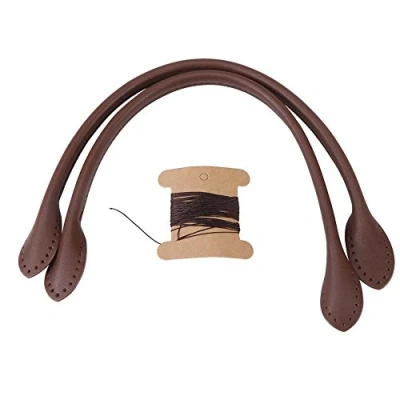 Afbeelding van 2 stuks echt lederen tasgreep handtas riem reserveriemen voor doe het zelf handaccessoires zwart/bruin/beige naar keuze (bruin)