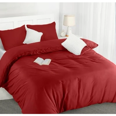 Afbeelding van Utopia Bedding Dekbedovertrek Set Zachte Microvezel 200x200cm met Kussenslopen 50x75cm Beddengoed Rood