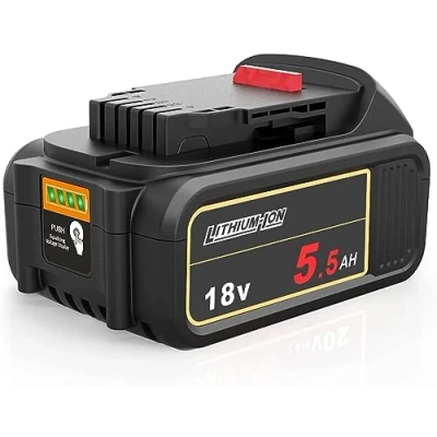 Afbeelding van Powarobor 1 stuk DCB184 18V 5,5Ah Li lon Slide vervangende accu compatibel met DeWalt 18 volt accu&#039;s DCB182 DCB180 DCB200 XR elektrisch gereedschap batterij led display