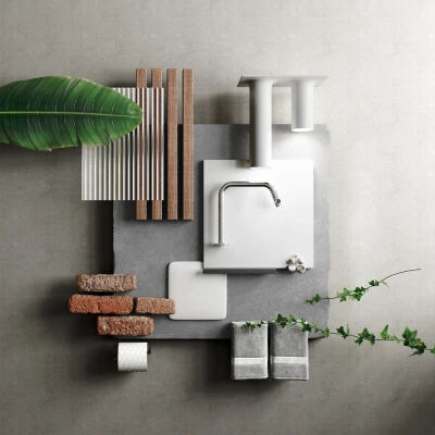 Afbeelding van Clou Kaldur fonteinkraan 2x6.8cm korte uitloop wandmontage wit mat