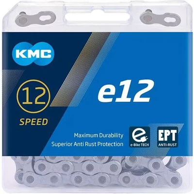 Afbeelding van KMC Ketting e12 blacktech, 1/2x11/128, 130 schakels, 5.2mm pin, 12 speed