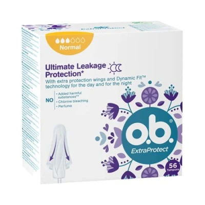 Afbeelding van o.b., Pads, ExtraProtect Normaal tampons Variant: 56 ks (56 x, Normaal)