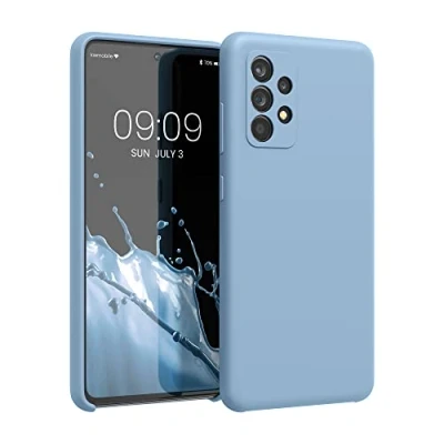 Afbeelding van kwmobile telefoonhoesje geschikt voor Samsung Galaxy A52 / 5G A52s Hoesje met siliconen coating Smartphone case in duifblauw