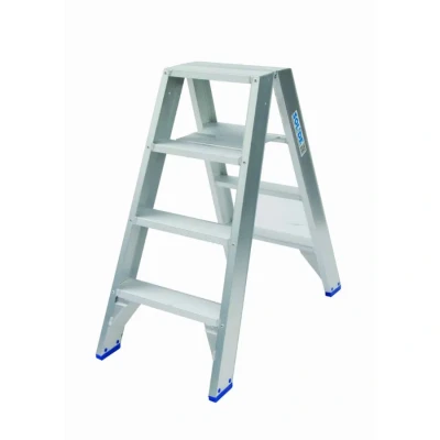 Afbeelding van Solide dubbele trapladder 2x4 treden