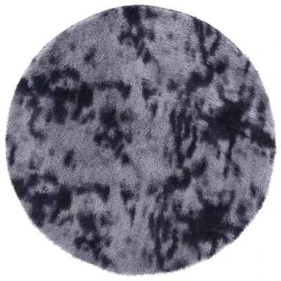 Afbeelding van vidaXL Vloerkleed hoogpolig 200x200 cm polyester donkergrijs