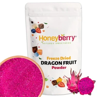 Afbeelding van Gevriesdroogd Drakenfruit Poeder 250g Vriesgedroogd Pitaya Gedroogd Drakenfruitpoeder voor Bakken, Smoothies en Desserts 100% Natuurlijk Fruitpoeder Zonder Toevoegingen of Suikers